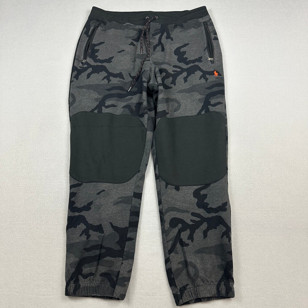 Polo Ralph Lauren Pants Men Extra Large Tall Gray Camo Jogger Sweatpants Pony